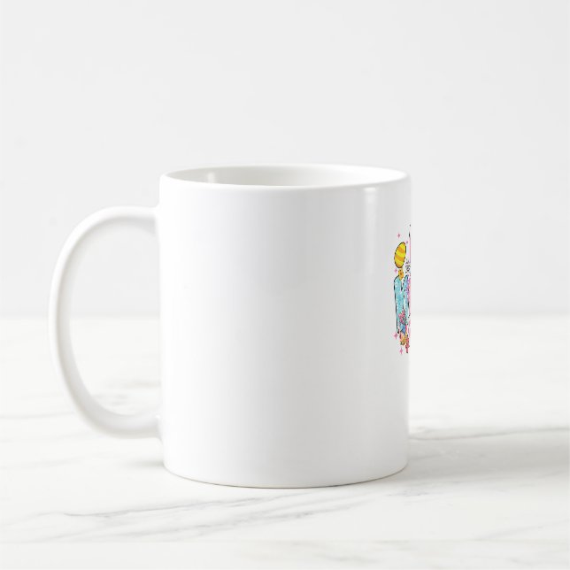 Easter Nana Bunny Ears Coquette Bow Easter Rabbit  Coffee Mug (Left)