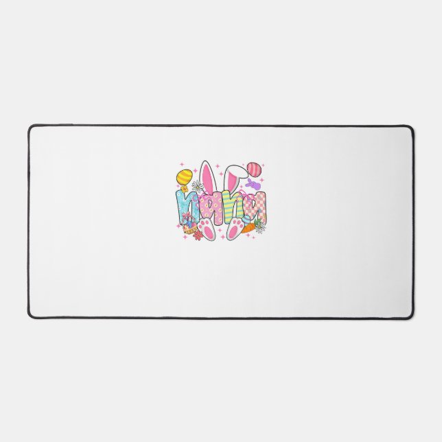 Easter Nana Bunny Ears Coquette Bow Easter Rabbit  Desk Mat (Front)