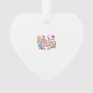 Easter Nana Bunny Ears Coquette Bow Easter Rabbit  Ornament