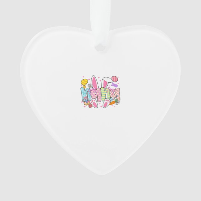 Easter Nana Bunny Ears Coquette Bow Easter Rabbit  Ornament (Front)