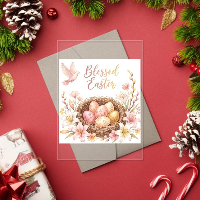 Easter Nest with Eggs Acrylic Invitations (Insitu (Holiday))