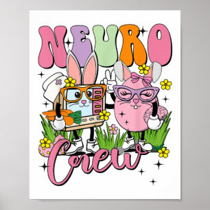 Easter Neurology Neuro Nurse Neuro Crew Neuro Squa Poster