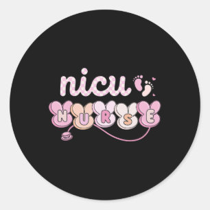 Easter Nicu Nurse Retro Bunny Neonatal Intensive C Classic Round Sticker