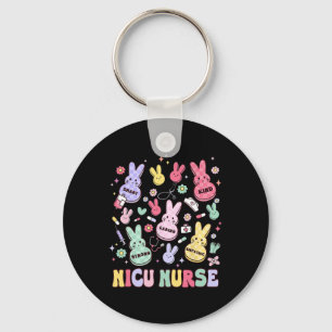 Easter Nicu Nurse Retro Bunny Neonatal Intensive C Key Ring