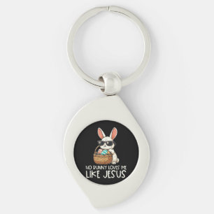 Easter No Bunny Loves Me Like Jesus Christian Key Ring