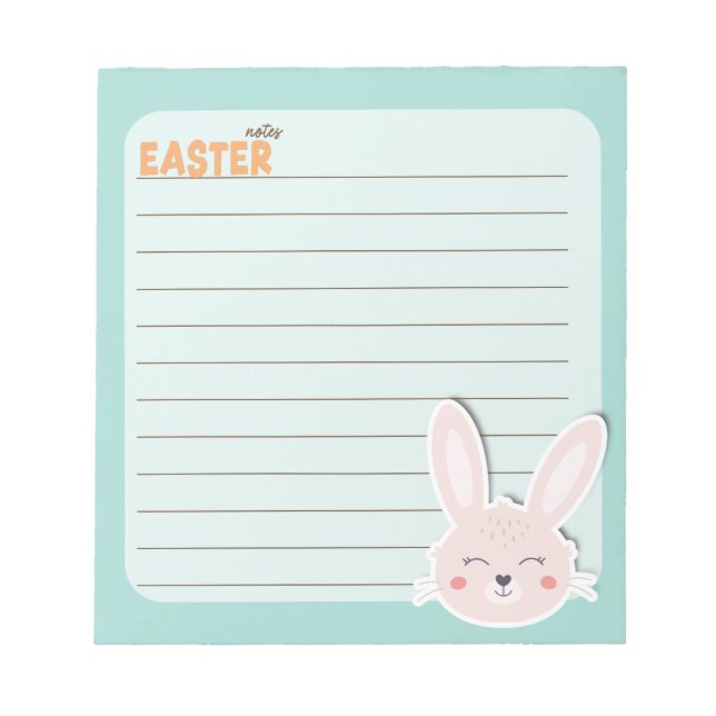 Easter Notes lined with a cute Bunny (Front)