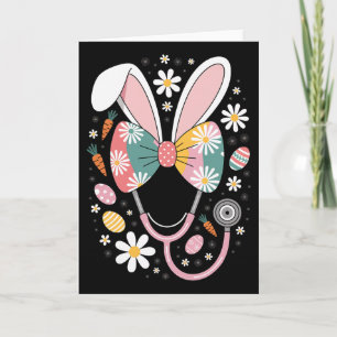 Easter Nurse Bunny Stethoscope Spring Medical Nurs Card