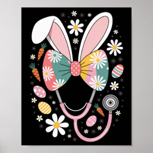 Easter Nurse Bunny Stethoscope Spring Medical Nurs Poster
