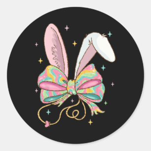 Easter Nurse Coquette Bow Stethoscope Bunny Scrub Classic Round Sticker