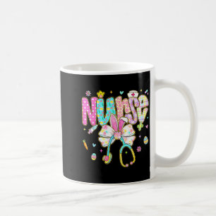 Easter Nurse Coquette Bow Stethoscope Bunny Scrub Coffee Mug