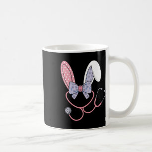Easter Nurse Coquette Bow Stethoscope Bunny Scrub Coffee Mug
