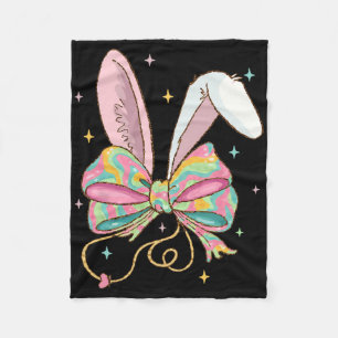 Easter Nurse Coquette Bow Stethoscope Bunny Scrub Fleece Blanket