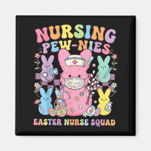 Easter nurse retro bunny nursing squad cute spring magnet