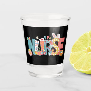 Easter Nurse Stethoscope Bunny Rabbit Eggs Shot Glass