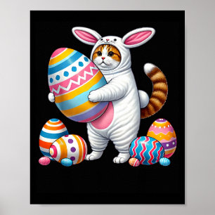 Easter orange cat bunny ears funny costume kidsEas Poster