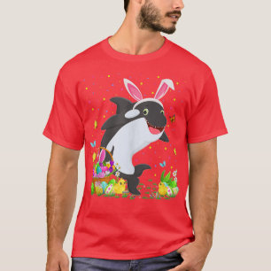 Easter Orca Fish Bunny Egg Hunting Orca Easter Sun T-Shirt