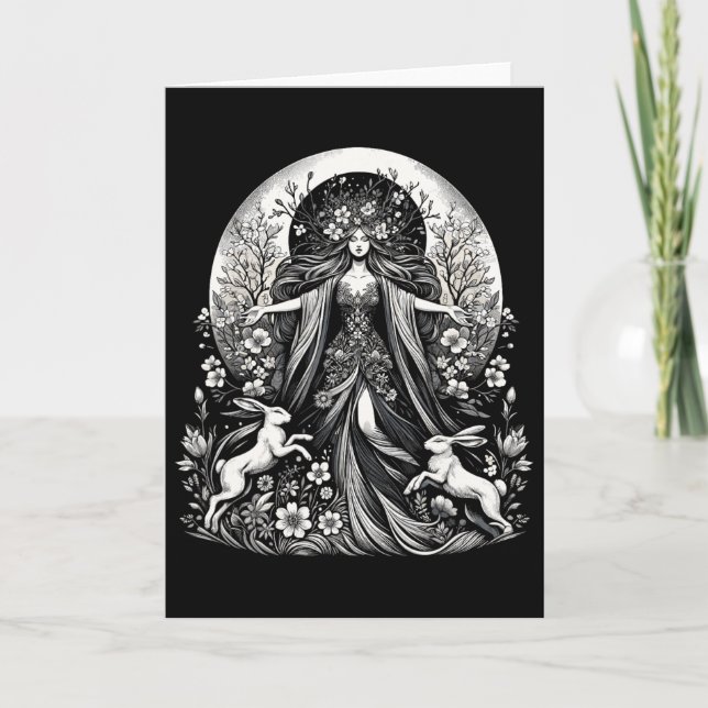 Easter Ostara Eostre Pagan Witchcraft Spring Moon  Card (Front)