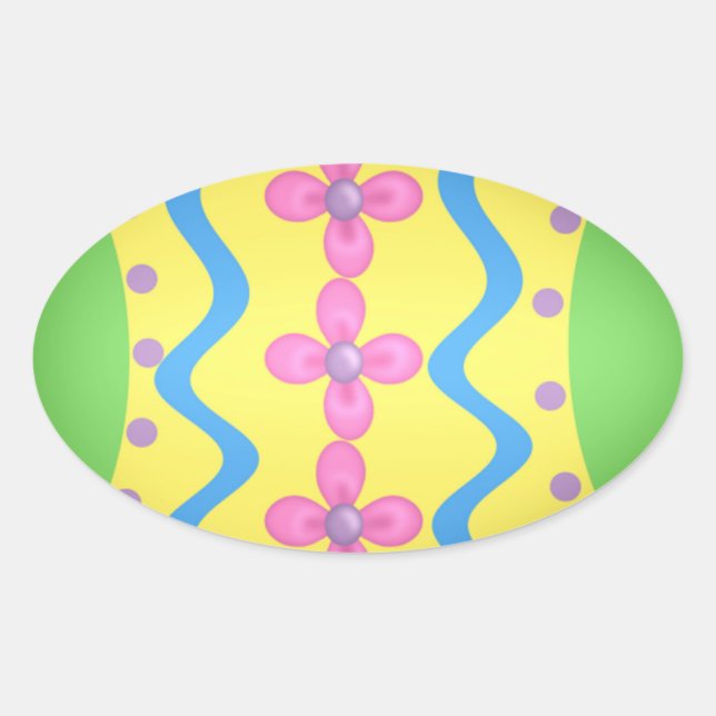 Easter Oval Sticker (Front)