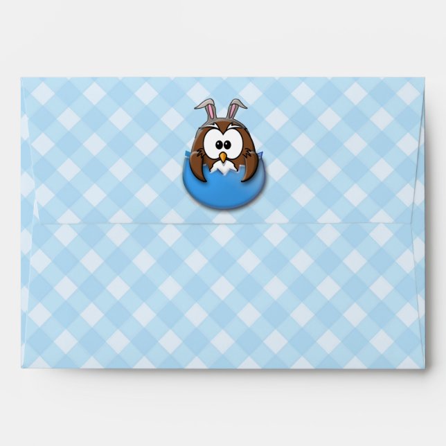 Easter owl - blue envelopes (Back (Top Flap))