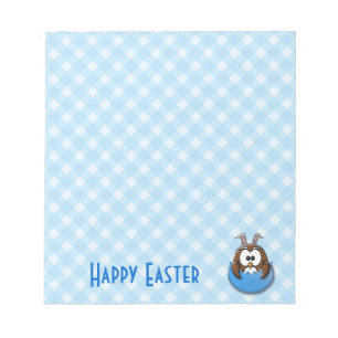 Easter owl - blue notepad