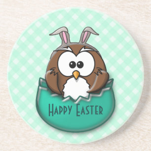 Easter owl - green coaster