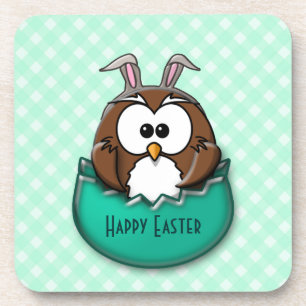 Easter owl - green coaster