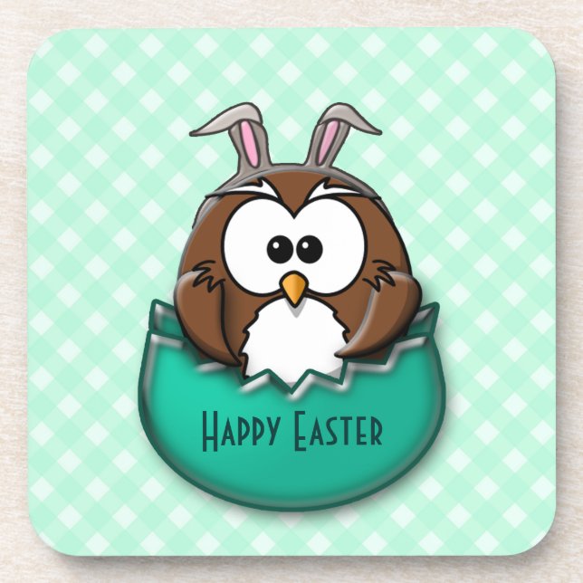 Easter owl - green coaster (Front)