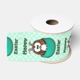 Easter owl - green grosgrain ribbon
