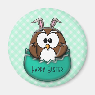 Easter owl - green magnet