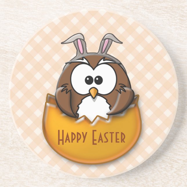Easter owl - orange coaster (Front)