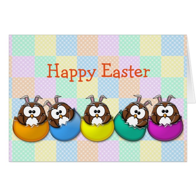 Easter owl - rainbow (Front Horizontal)