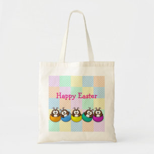 Easter owl - rainbow tote bag