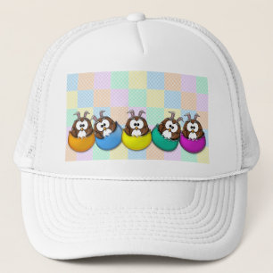 Easter owl - rainbow trucker hat