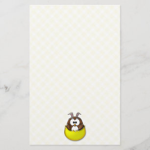 Easter owl - yellow stationery