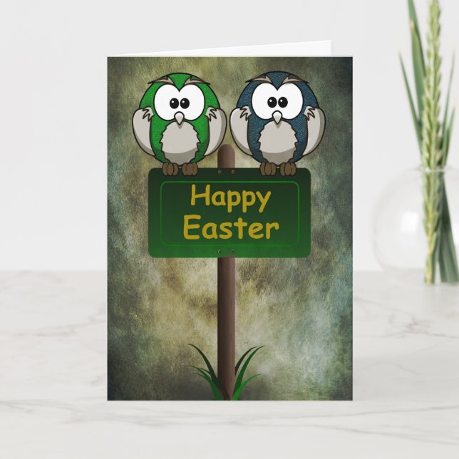 Easter Owls Card (Front)