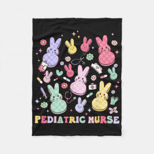 Easter Paediatrics Nurse Bunny Peds Picu Retro Chi Fleece Blanket