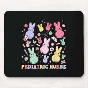 Easter Paediatrics Nurse Bunny Peds Picu Retro Chi Mouse Pad