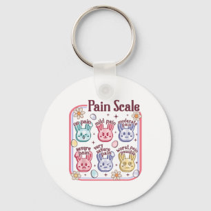 Easter Pain Scale Nurse Groovy Pedriatric Peds Bun Key Ring