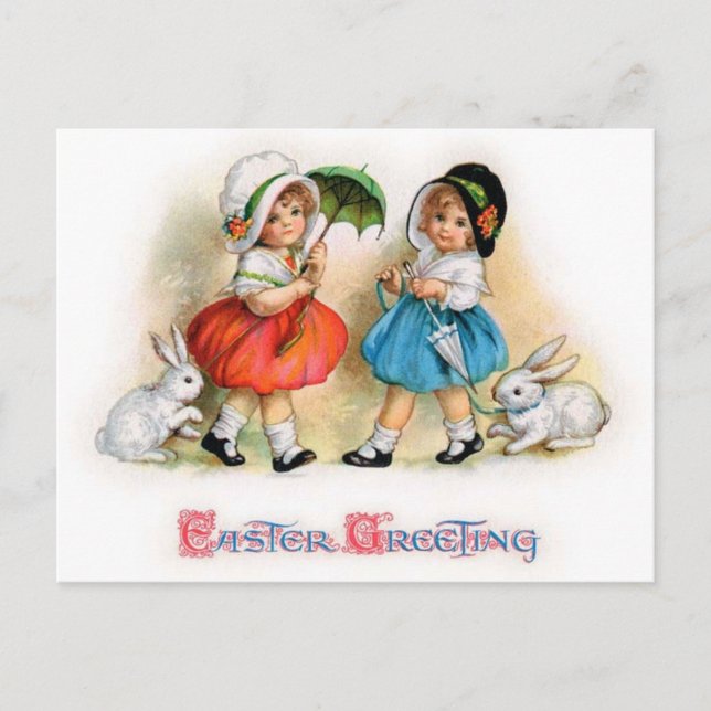 Easter Parade Cuties Holiday Postcard (Front)