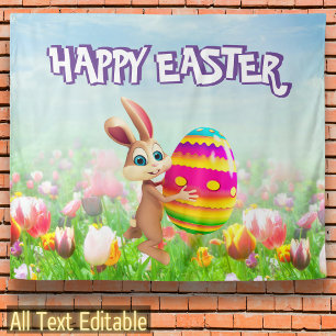 Easter Party Easter Bunny Egg Hunt Spring Flowers Tapestry