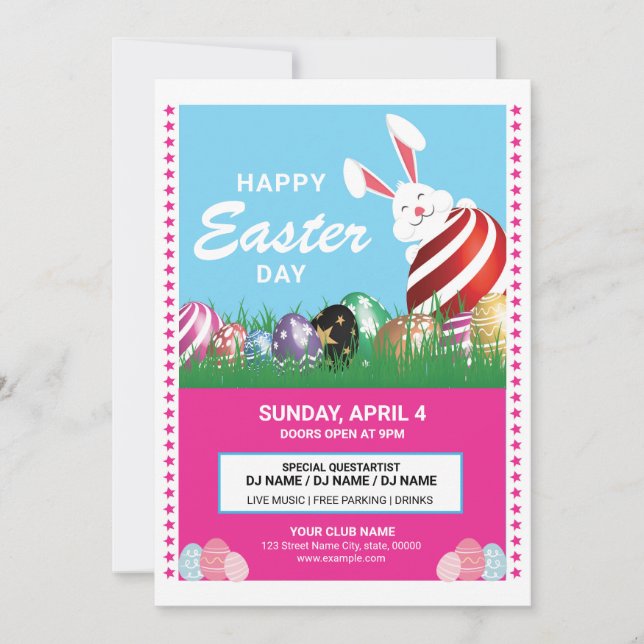 Easter Party Invitation Template (Front)