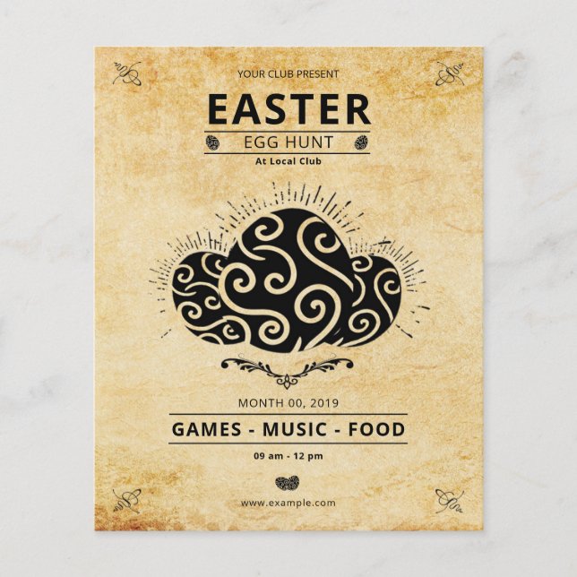 Easter Party Invitation Template Flyer (Front)