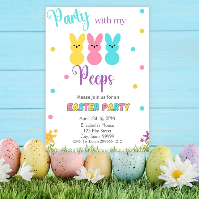 Easter Party My Peeps Party Invitatoin  Invitation (Creator Uploaded)