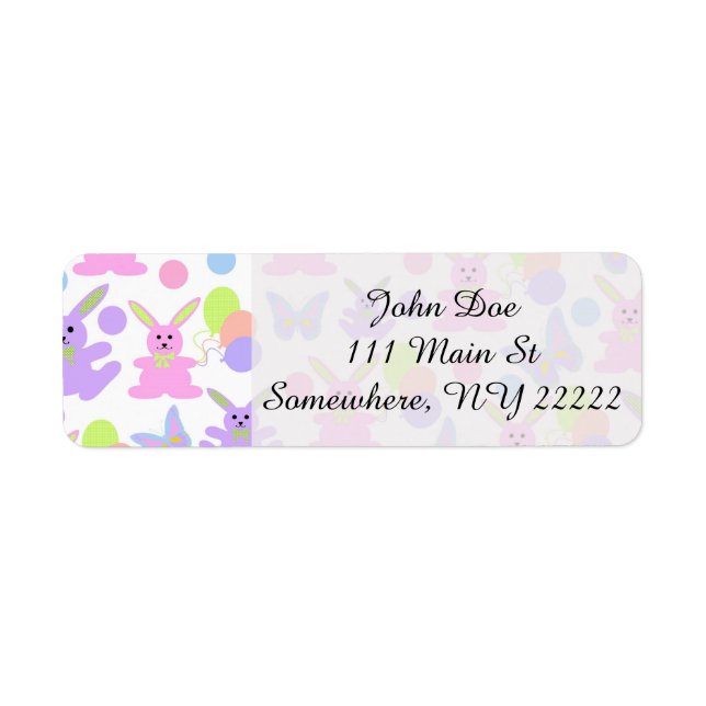 Easter Party Pattern Return Address Label (Front)