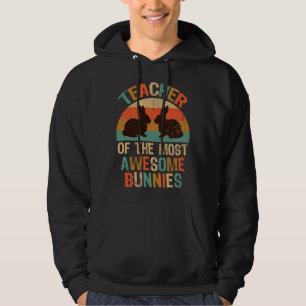 Easter Party Teacher Awesome Bunnies Retro Style W Hoodie