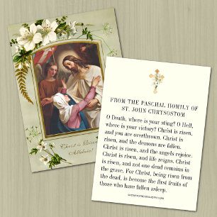 Easter Paschal Homily Prayer St. John Chrysostom Card
