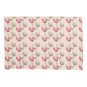 Easter Pastel Pink Beige Eggs Pattern Pillowcase