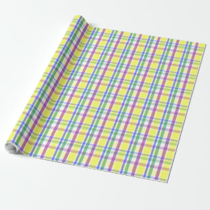 Easter Pastel Plaid Spring Pattern Wrapping Paper