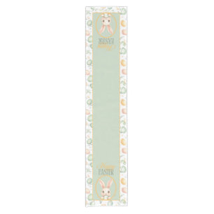Easter Pastel Spring Buuny and Eggs Short Table Runner