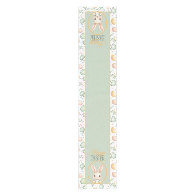 Easter Pastel Spring Buuny and Eggs  Short Table Runner (Front)